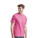 00% cotone filato ad anelli Belcoro. T-shirt manica corta set-in, collo con costina in cot./Lycra e fettuccia interna per maggiore comfort